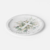 Green Gold Foliage Cross Baptisme Papieren Bordje (Gekanteld)