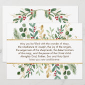 Green & Gold Foliage Red Berry-kerstgebed Feestdagenkaart (Voorkant / Achterkant)