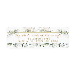 Green Gold Foliage Return Address Label