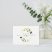 GREEN GOLD FOLIAGE WREATH WEDDING WISHING WELL INFORMATIEKAARTJE (Staand voorkant)
