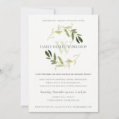 GREEN GOLD FOLIAGE WREATH WORKSHOP EVENT INVITE BEDANKKAART (Voorkant)