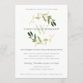 Green Gold Foliage Wreath Workshop Event Kaart (Voorkant)