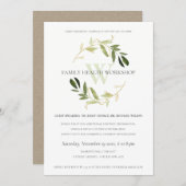 Green Gold Foliage Wreath Workshop Event Kaart (Voorkant / Achterkant)