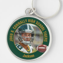Green Gold Football Player Photo Commemorative
