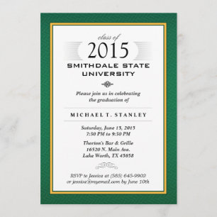 Green & Gold Formal Graduation Party nodigt uit Kaart