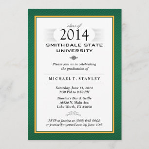 Green & Gold Formal Graduation Party nodigt uit Kaart