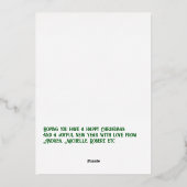 Green & Gold Gingham Kerstvakantie Foto Folie Feestdagenkaart (Achterkant)