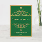  Green Gold Glam Gefeliciteerd Afstuderen Kaart (Voorkant)