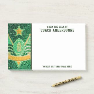 Green Gold Glitter Amerikaanse Football Coach Vade Post-it® Notes