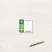 Green Gold Glitter Amerikaanse Football Coach Vade Post-it® Notes (Op bureau)