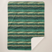Green Gold Glitter Christmas Sherpa Deken (Voorkant)
