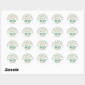 Green Gold Glitter Confetti Afstuderen 2022 Ronde Sticker (Vel)