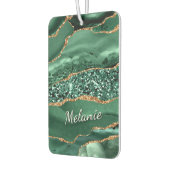 Green Gold Glitter Custom Naam Luchtverfrisser (Links)