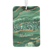 Green Gold Glitter Custom Naam Luchtverfrisser (Achterkant)