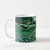 Green Gold Glitter Emerald Custom Name Coffee Mok (Links)