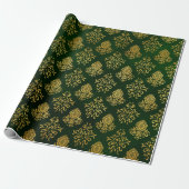 Green Gold Glitter-kerstcadeau voor Ornament Cadeaupapier (Uitgerold)