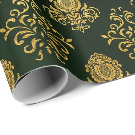 Green Gold Glitter-kerstcadeau voor Ornament Cadeaupapier (Rol Hoek)
