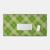 GREEN & GOLD GLITTER LOOK PLAID PATTERN BUREAUMAT (Keyboard & Muis)