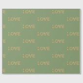 Green Gold Glitter Love Cadeaupapier (Vlak)