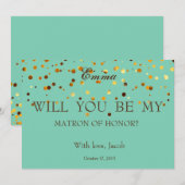 Green Gold Glitter MATRON VAN HONOR (Voorkant / Achterkant)