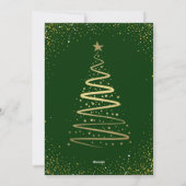 Green Gold Glitter Merry-kerstfoto Feestdagenkaart (Achterkant)