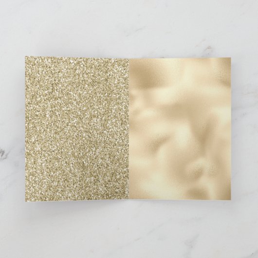 Green Gold Glitter Peace Kaart (Binnen)