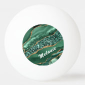 Green Gold Glitter Ping Pong Ball met aangepaste n (Achterkant)