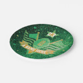 Green & Gold Glitter School Football Team Sport Papieren Bordje (Gekanteld)
