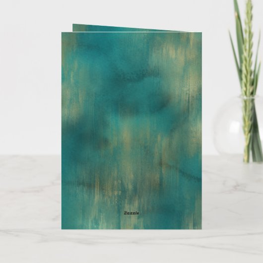 Green Gold Glitter Sparkle Kerstmis Kaart (Achterkant)