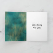 Green Gold Glitter Sparkle Kerstmis Kaart (Binnen)