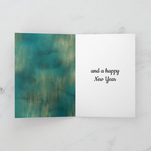 Green Gold Glitter Sparkle Kerstmis Kaart (Binnen)