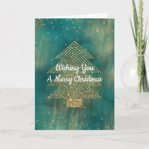 Green Gold Glitter Sparkle Kerstmis Kaart