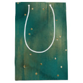 Green Gold Glitter Sparkle Kerstmis Medium Cadeauzakje (Voorkant)