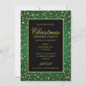 Green Gold Glitter Stippen kerstfeest Kaart (Voorkant)
