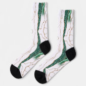 Green Gold Glitter Witte Sokken (Links)