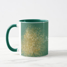 Green Gold Glitzy Glitter Mok