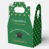 Green Gold Graduation Polka Dot Custom 2023 Party Bedankdoosjes (Geopend)