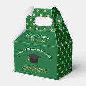 Green Gold Graduation Polka Dot Custom 2023 Party Bedankdoosjes (Voorkant Zijde)