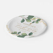 Green Gold Greenery Botanical First Heilige Commun Papieren Bordje (Gekanteld)