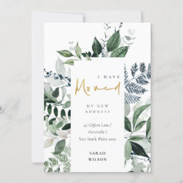 Green Gold Greenery Lijst Ik heb Verhuisde Kaart