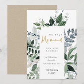 Green Gold Greenery Lijst We hebben verhuisde Kaar Bedankkaart (Voorkant / Achterkant)