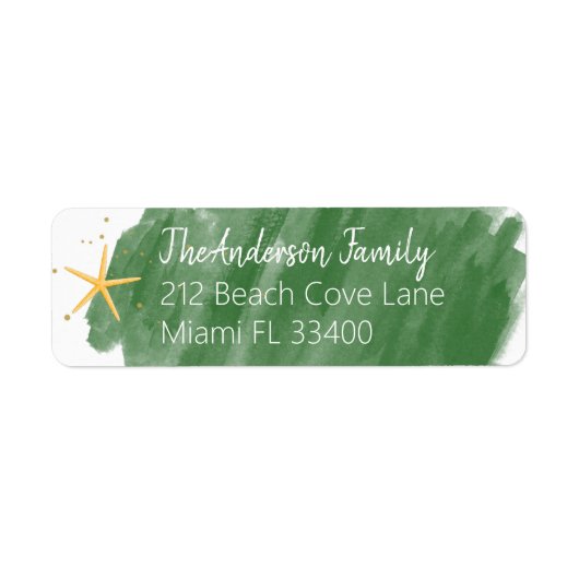 Green Gold Hand-Lettered Typography Address Label (Voorkant)