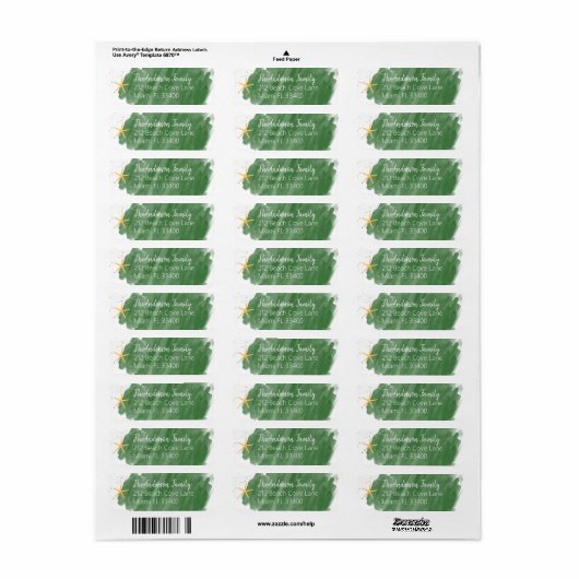 Green Gold Hand-Lettered Typography Address Label (Full Sheet)