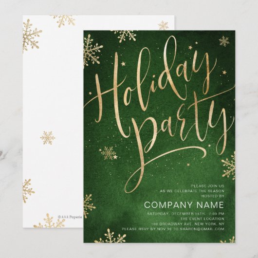 Green Gold handgeschreven kalligrafie Kaart (Voorkant / Achterkant)