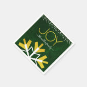 Green Gold Holiday Snowflake Joy Modern Typography Servet (Hoek)