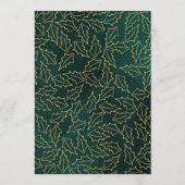 Green Gold Holly Berry kerstbruiloft Menu (Achterkant)