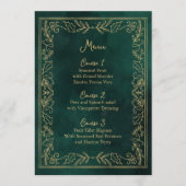 Green Gold Holly Berry kerstbruiloft Menu (Voorkant)