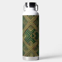 GREEN & GOLD IRISH ART DECO PATTERNS WATERFLES