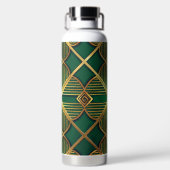 GREEN & GOLD IRISH ART DECO PATTERNS WATERFLES (Achterkant)
