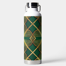 GREEN & GOLD IRISH ART DECO PATTERNS WATERFLES